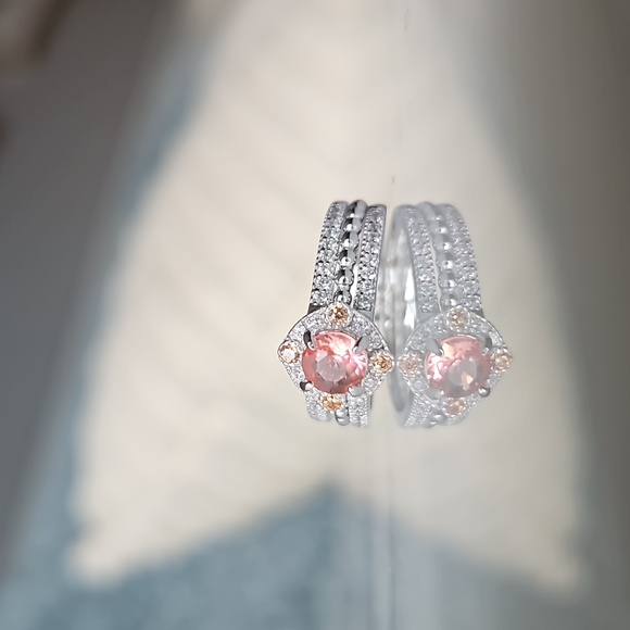 925 Sterling silver 2 piece band set - Picture 4 of 4